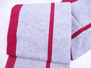 リサイクル　京袋帯　紬織　染帯　全通柄　縞模様　リメイク　材料